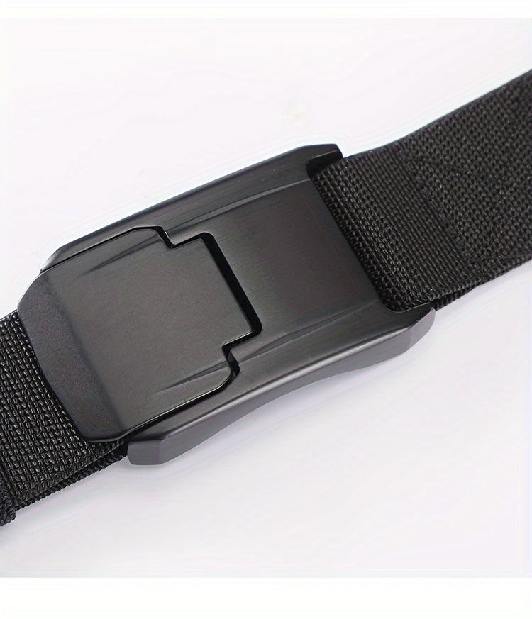1pc Stretch Belt For Men And Women Hard Alloy Quick Release Buckle Strong Real Nylon Unisex Elastic Belt Overalls Work Belt, Ideal Choice For Gifts