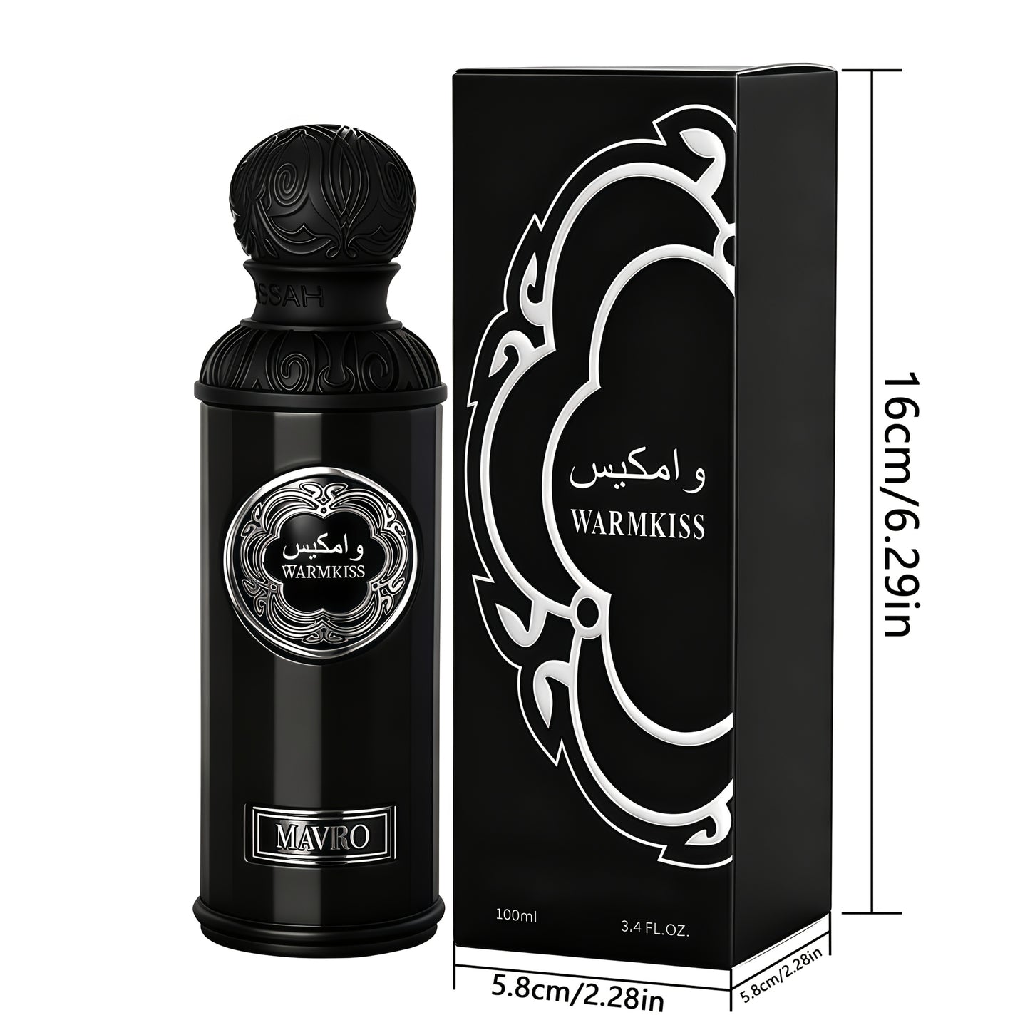 GISSAH Luxury Series - Men'S Eau de Parfum, Pure Black Bottle with Dubai Style Pattern Design, Luxury Gift Box Packaging. Fragrance Blend Deep Roasted Coffee &, Ideal Gift For Men