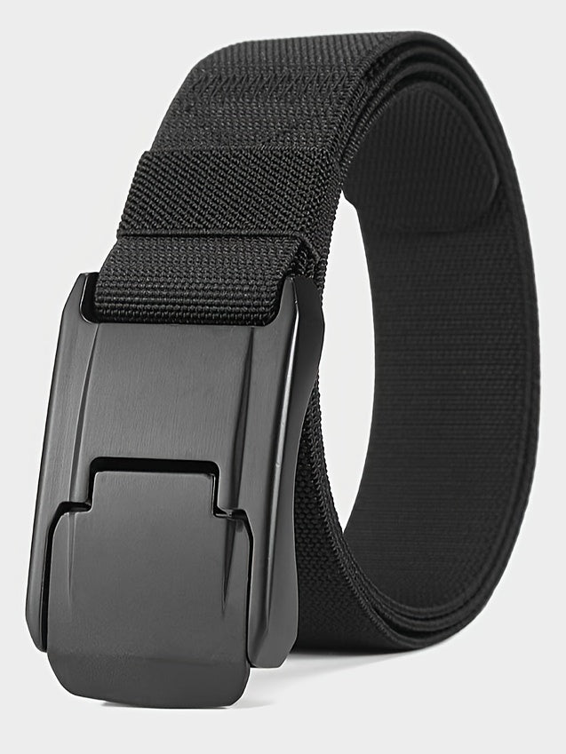 1pc Stretch Belt For Men And Women Hard Alloy Quick Release Buckle Strong Real Nylon Unisex Elastic Belt Overalls Work Belt, Ideal Choice For Gifts