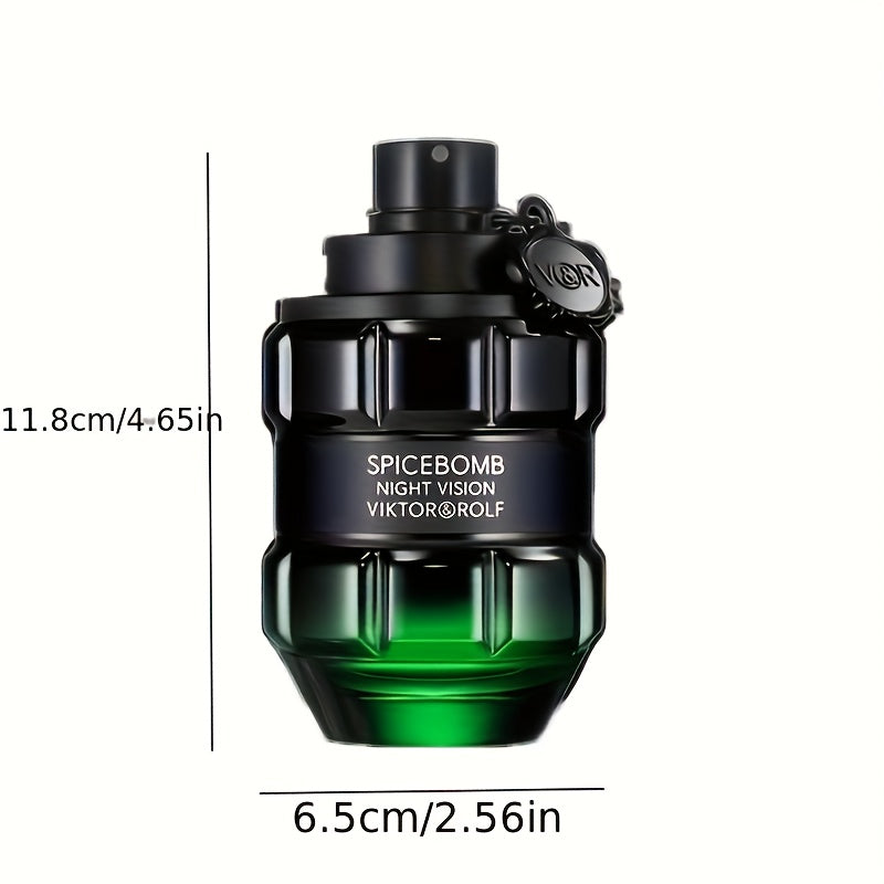 Passion Bomb Intense Men'S Eau de Parfum 2025 Edition - 3.04oz Woody Amber Scent, Middle Eastern-Inspired Fragrance with Long-Lasting 10-20% Concentration, Formaldehyde-Free, Fresh Oriental Notes for Professional & Romantic Occasions, Elegant Bottle Desi