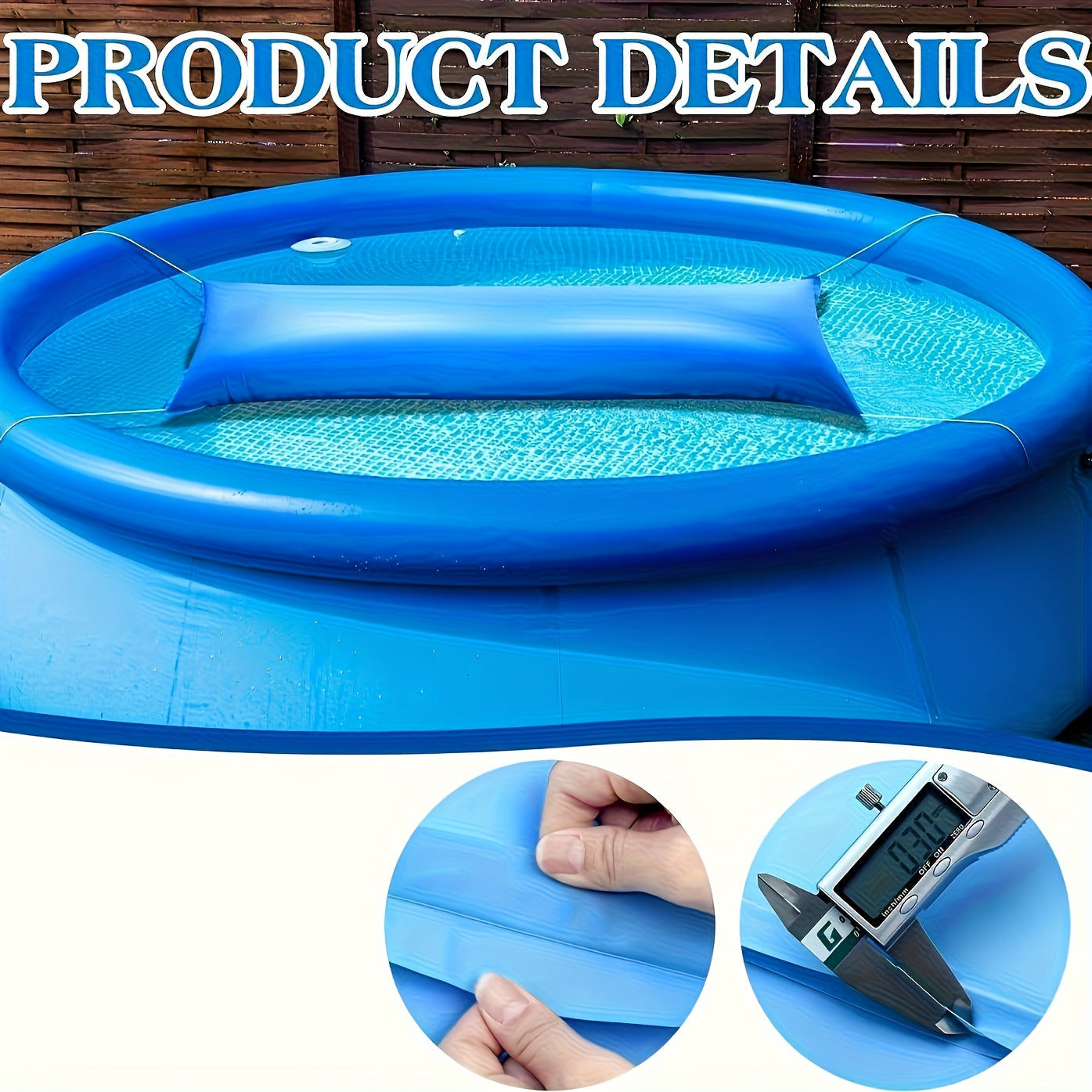 Large Pool Pillow for Above Ground Pools - Durable PVC Ice Balance Cushion with Rope, Winter Pool Closure Anti-Freeze Kit, Supports Pool Cover, Ideal for In-Ground Pools, Pool Cover Support|Sturdy Pool Pillow|PVC Construction, Pool Cover Supports, Pool P