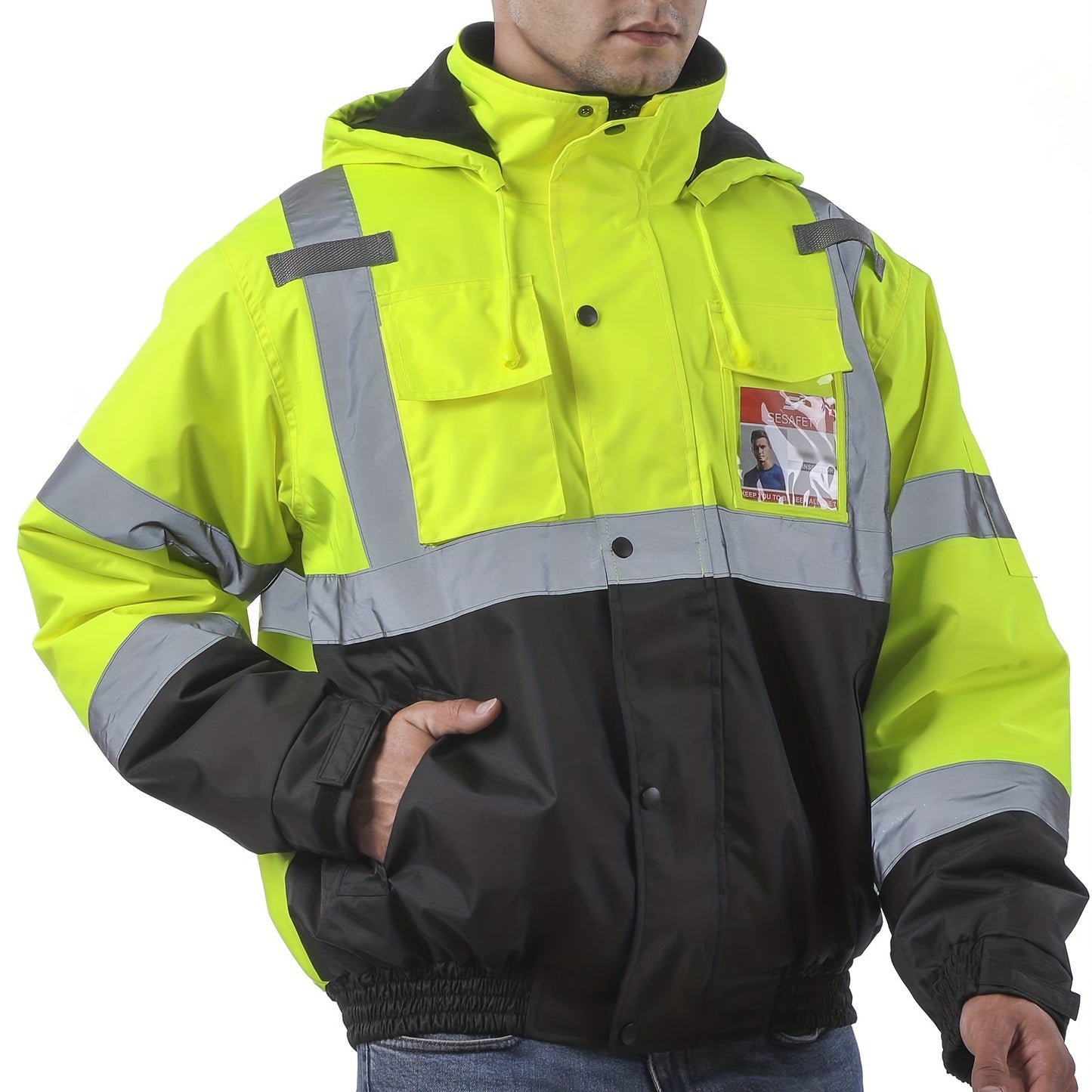High-Visibility Reflective Safety Jackets - ANSI/ISEA Certified for Unisex Use - All-Weather Protection, Ensuring Your Safety Day and Night - Perfect for Men and Women!