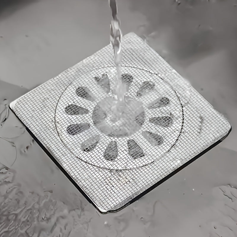 30pcs Shower Drain Hair Catcher Stickers - Adhesive Bath, Sink, Tub Drain Covers - No Tools Needed, Easy Application - Clog Prevention, Bathroom Cleaning - Compatible with Shower, Bathtub, Floor Drain - (30 Count), Flexible Mesh Design, Plastic Construct