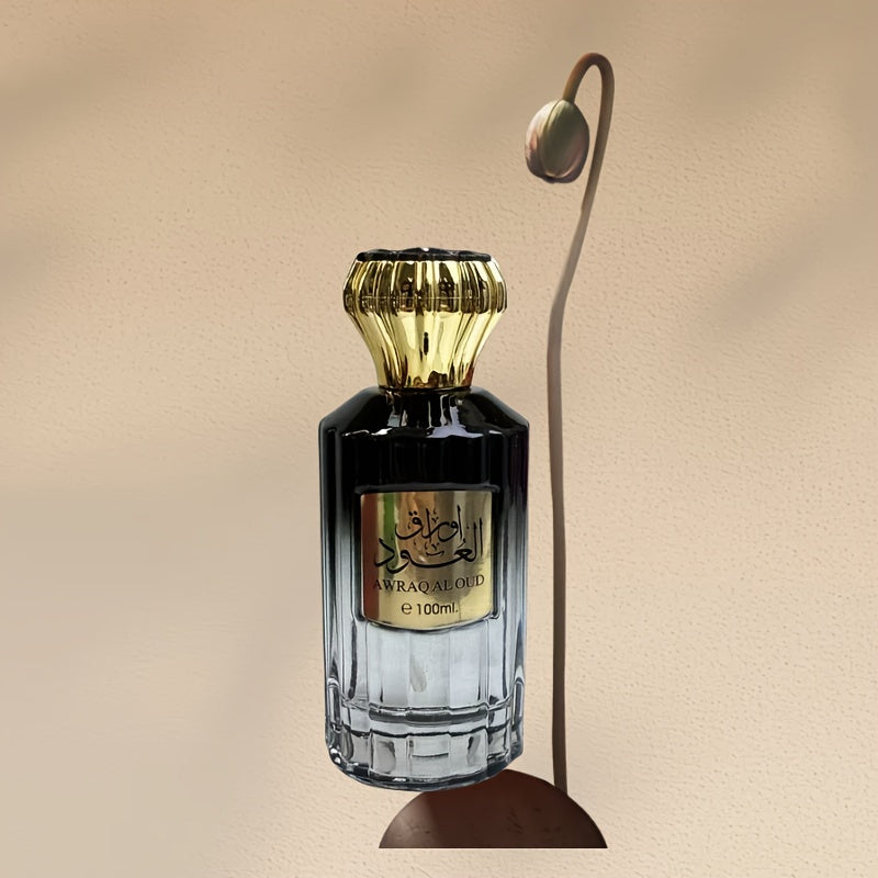 3.4oz Men's Perfume - Long-Lasting Woody & Sweet Fragrance, Paraben-Free, Elegant Golden Accents, Middle Eastern-Inspired Scent for Daily Wear & Valentine's Gift
