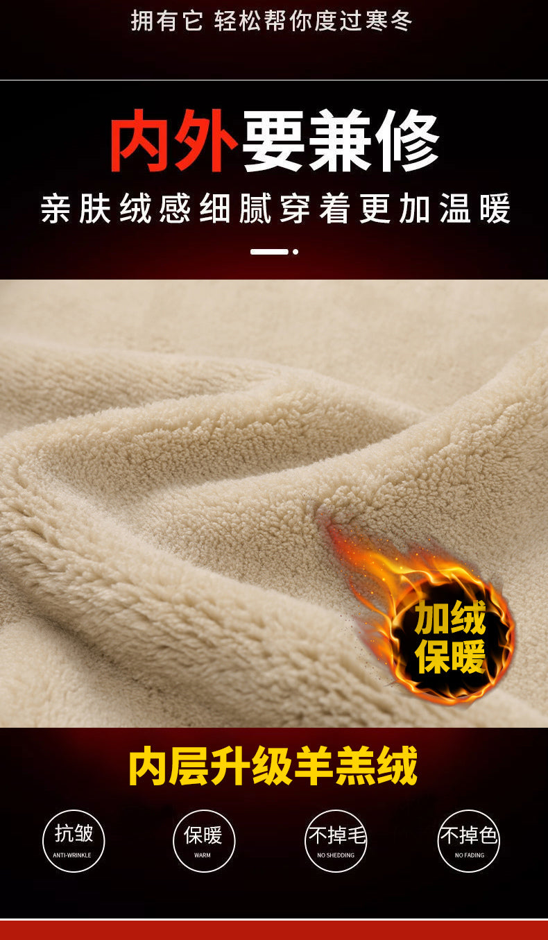 Winter Thicken Hooded cotton winter new plus cashmere men's casual lamb cashmere plus size Hoodie Plush coat L-8XL streetwear