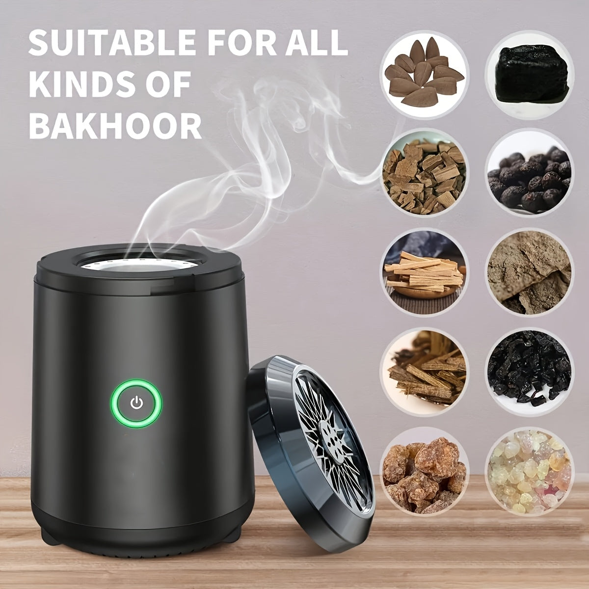 Portable Mini Aromatherapy metal Incense burner USB car charcoal Arabic incense burner ramadan mubarak