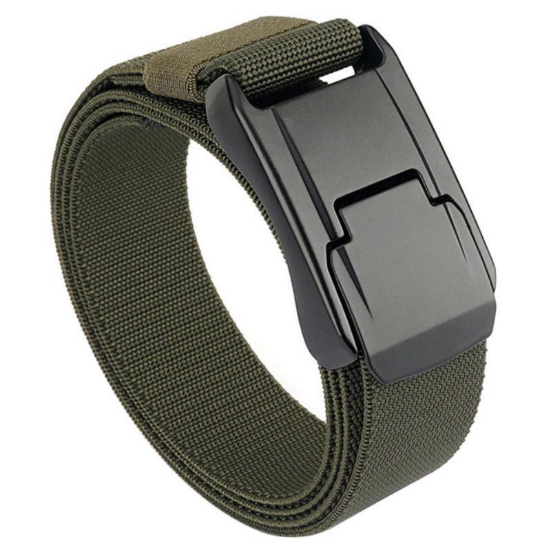 1pc Stretch Belt For Men And Women Hard Alloy Quick Release Buckle Strong Real Nylon Unisex Elastic Belt Overalls Work Belt, Ideal Choice For Gifts