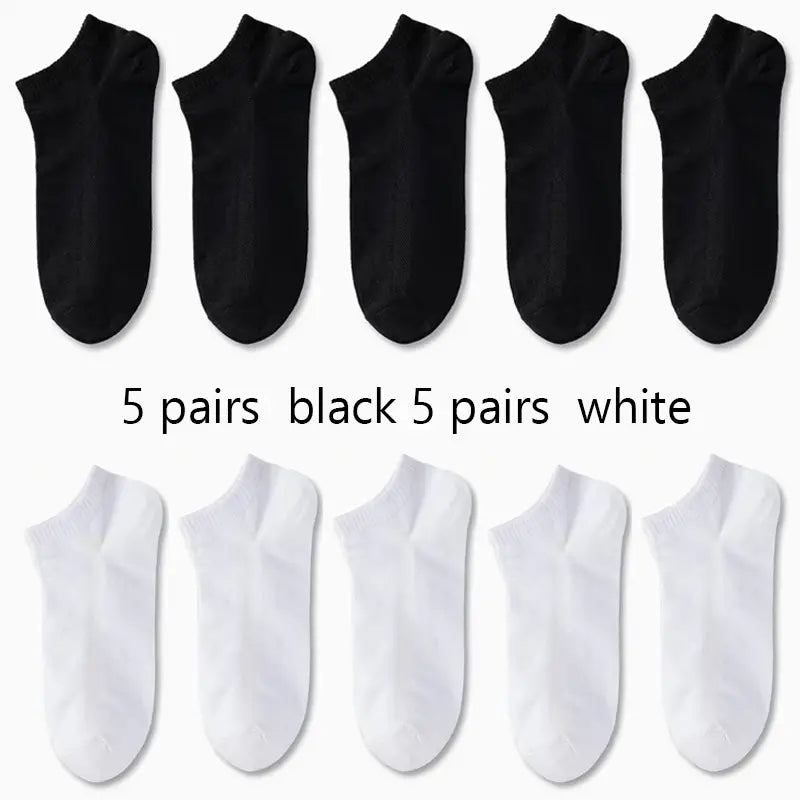 1/5/10/30 Pairs of Socks for Men and Women, Black and White Thin Ankle Socks, No-Wash, Deodorant, Sweat Absorbing, Summer Thin, Foot Bath, Boat Socks, Sweat-Resistant