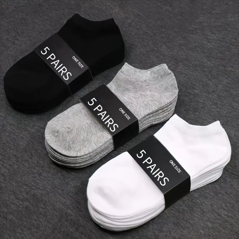 1/5/10/30 Pairs of Socks for Men and Women, Black and White Thin Ankle Socks, No-Wash, Deodorant, Sweat Absorbing, Summer Thin, Foot Bath, Boat Socks, Sweat-Resistant