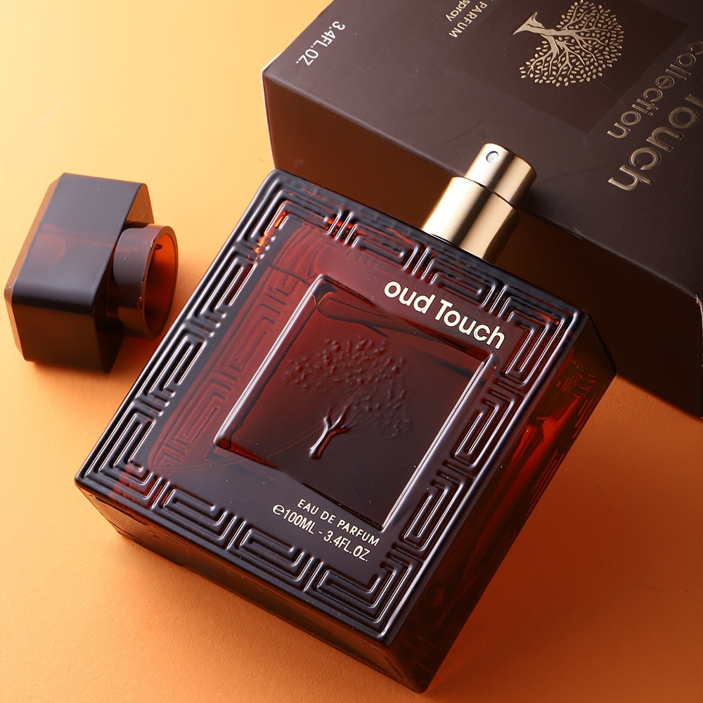 Men's Eau de Parfum - Luxurious Woody Scent with Ebony, Patchouli, Rose & Amber, Long-Lasting Fragrance, 3.4fl.oz, Ideal for Dates, Sophisticated Middle Eastern Collection