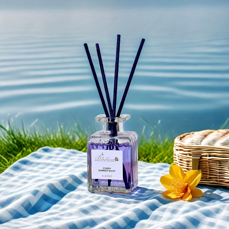 1pc 50ml Modern Gardener Series Lavender Scented Essential Oil Diffuser, Glass Rectangle Shape, Flameless Air Freshener for Living Room and Bedroom, Long-Lasting Fragrance, Ideal for Christmas, Easter, Valentine's, Thanksgiving, Mother's Day Gift, Best f