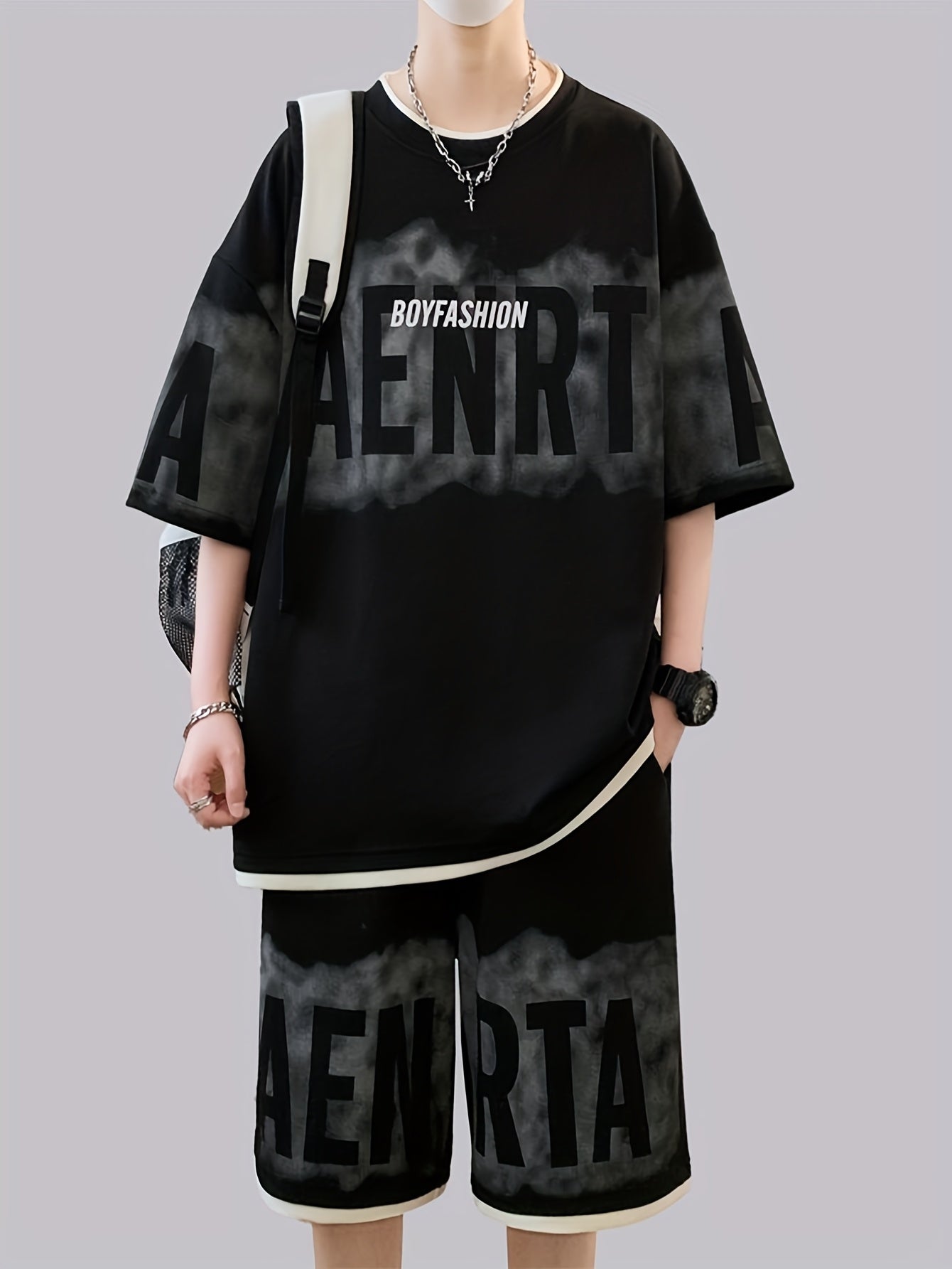Casual Suit Summer Men's Loose Two-Piece Set