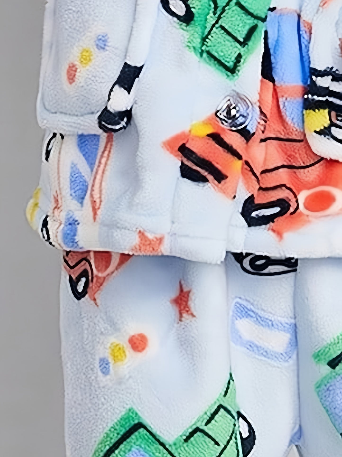 New Autumn and Winter Boys' Warm Set, New Fleece-Lined Thickened Flannel Top and Pants, The Best Gift for Children, Perfect for Outdoor, Thickened Fleece-Lined, Non-Stretch Fabric, Regular Fit, All-Season, Casual Style, with Random Print, for Boys