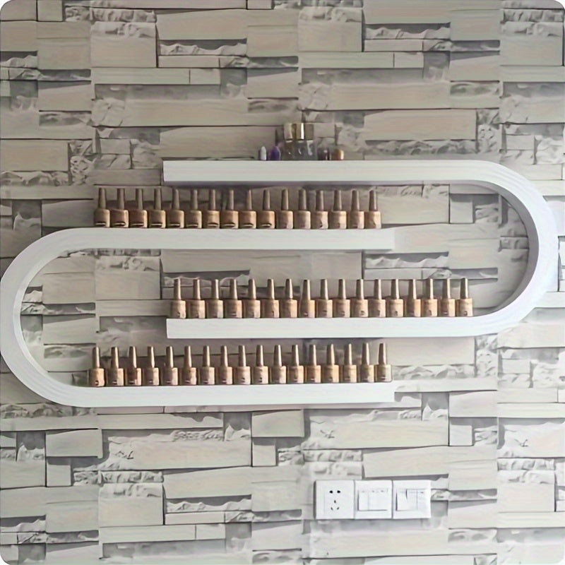 U-Shaped Nail Polish Holder, Cosmetics Storage Rack, Wall-Mounted Organizer