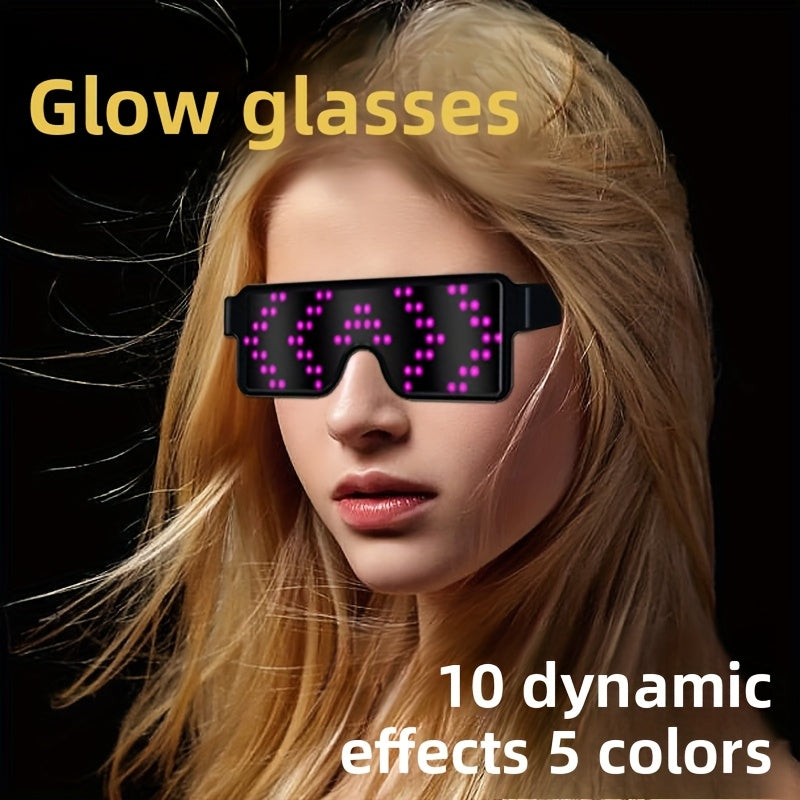 1pc LED Light-Up Glasses 10 Dynamic Patterns Bar Disco Christmas Party Atmosphere Decorative Glasses