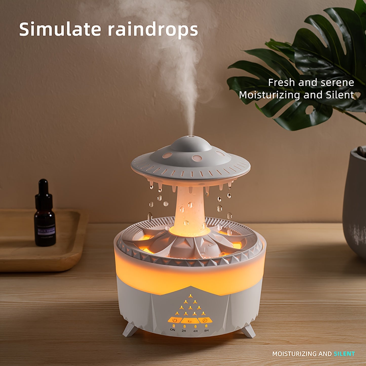 Large Capacity Smart Humidifier & Aromatherapy Diffuser with Remote Control, 300ml/h High-Pressure Mist, 110-220V, 10㎡ Coverage, Night Light, Essential Oil Compatible, White & Gray Design for Home & Office, Humidifier for Home, Office Humidity Solution,