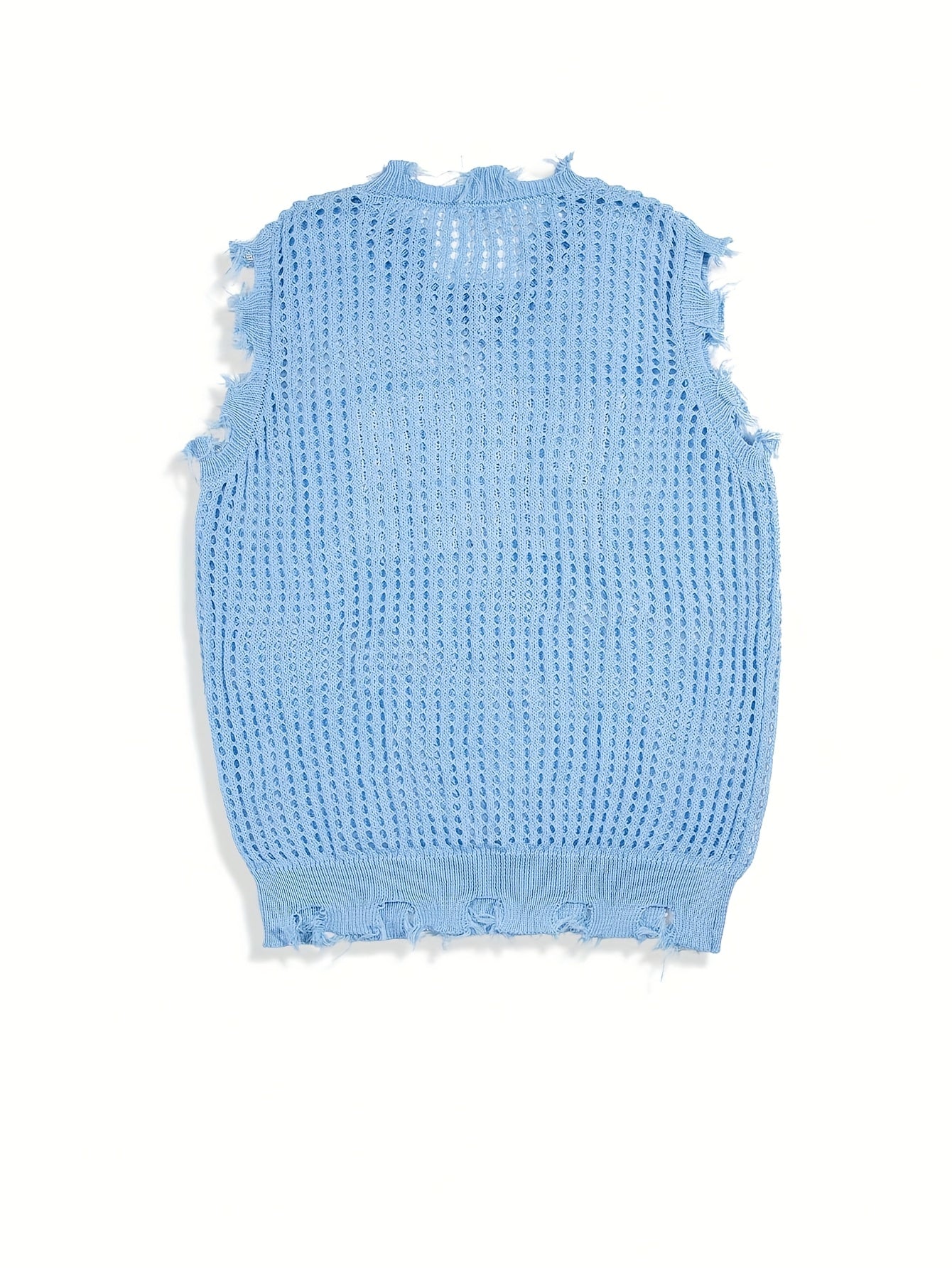 Men's & Women's Semi-Sheer Sleeveless V-Neck Sweater Vest - Korean/Japanese Streetwear Style with Creative Director Lettering, All-Season Layering Piece, Hand Washable Casual Jacket (No Belt) for Director Outfits & Everyday