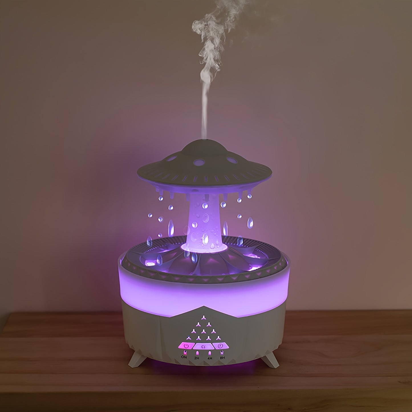 Large Capacity Smart Humidifier & Aromatherapy Diffuser with Remote Control, 300ml/h High-Pressure Mist, 110-220V, 10㎡ Coverage, Night Light, Essential Oil Compatible, White & Gray Design for Home & Office, Humidifier for Home, Office Humidity Solution,