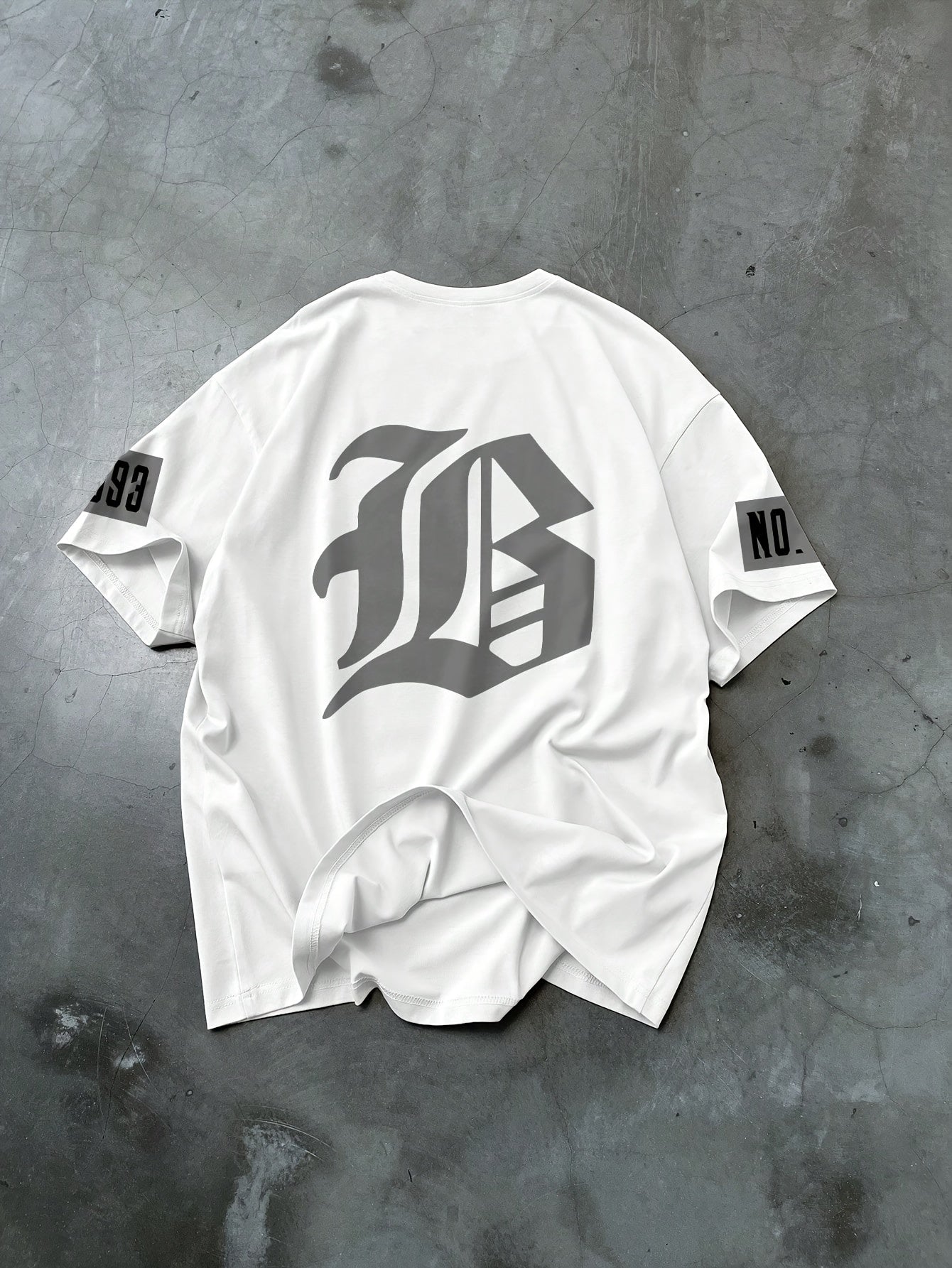 Men'S Casual Crew Neck Short Sleeve T-Shirt with Bold "B" Logo - Soft, Breathable Polyester, Slightly Stretchy, Perfect for Outdoor Activities & Gift Giving, Allseason Apparel|Bold Graphic Tee|Stretchy Fabric, Knit
