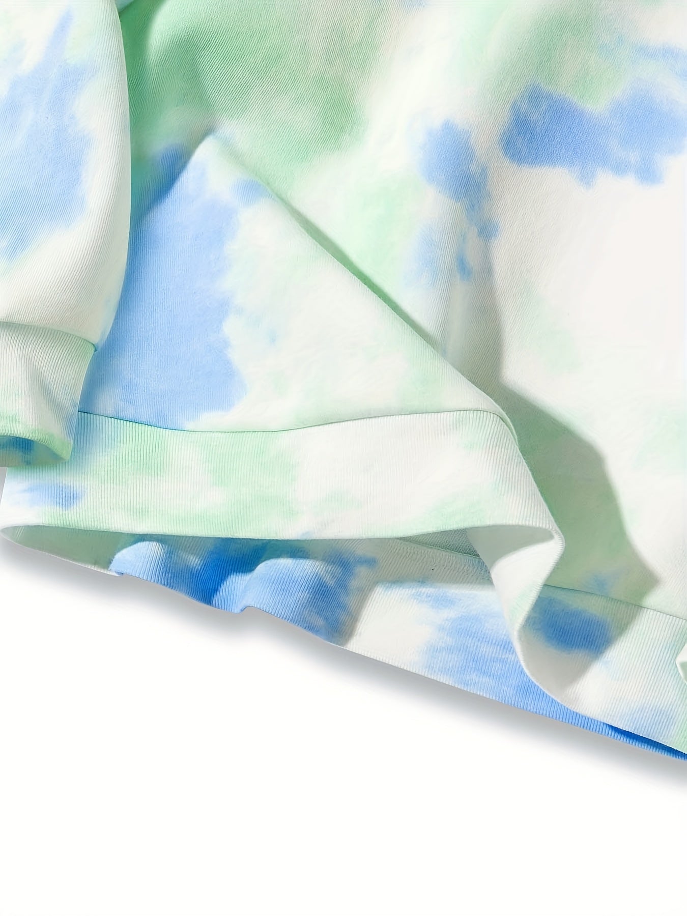 WonderKids Boys' Spring/Autumn Fashion Tie-Dye Round Neck Sweatshirt with Cartoon Bear Print, Perfect for Outdoor Casual and Sports Wear