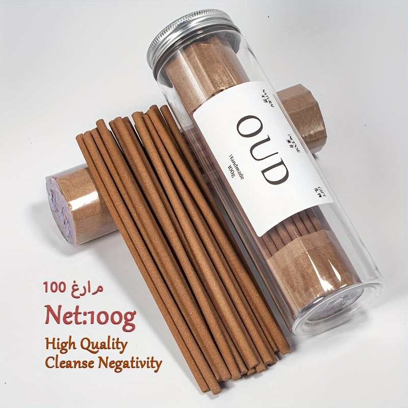 100g, Oud Thick Incense Sticks, As A Premium-grade Agarwood Incense, Made Of Aged Agarwood, with Long-lasting Fragrance with Dense Smoke, Honey Floral Woody Notes, Ideal of Family Gathering, Tea Rooms, Cafes, Meditation, and as a Festive Gift, Incense Ma