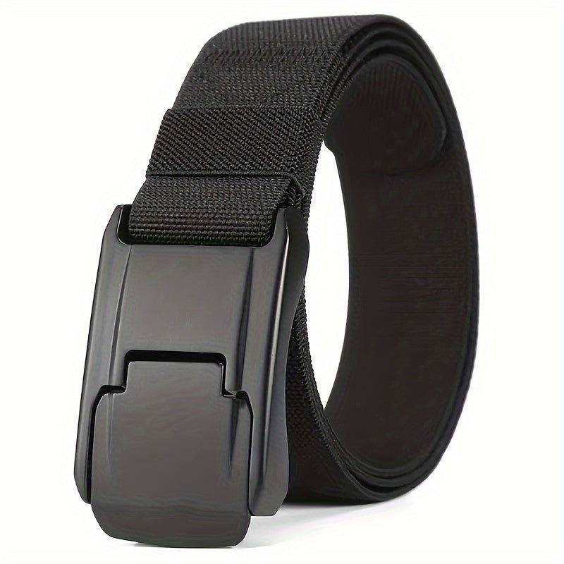 1pc Stretch Belt For Men And Women Hard Alloy Quick Release Buckle Strong Real Nylon Unisex Elastic Belt Overalls Work Belt, Ideal Choice For Gifts