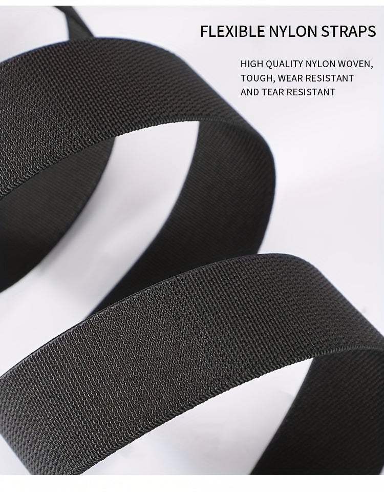 1pc Stretch Belt For Men And Women Hard Alloy Quick Release Buckle Strong Real Nylon Unisex Elastic Belt Overalls Work Belt, Ideal Choice For Gifts