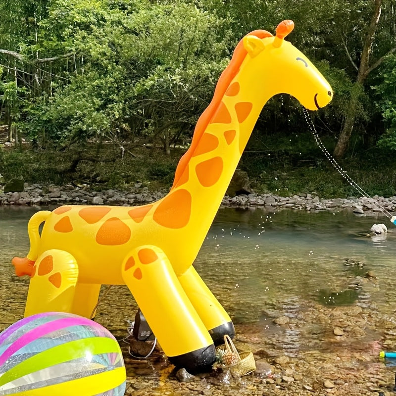 Giant Giraffe Inflatable Water Sprayer, for Backyard, Lawn, Outdoor Playtime Fun Summer Activity