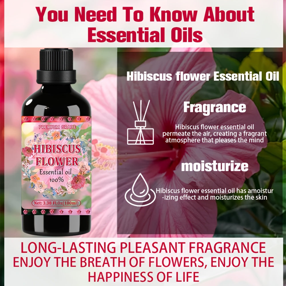 Hibiscus essential Oil - Premium grade, plant extract, hypoallergenic - Moisturizing, floral fragrance - for Light Beige, hair, nail care, yoga, shower, diffuser, humidifier, indoor space - Light Beige care, cleansing massage essential oil