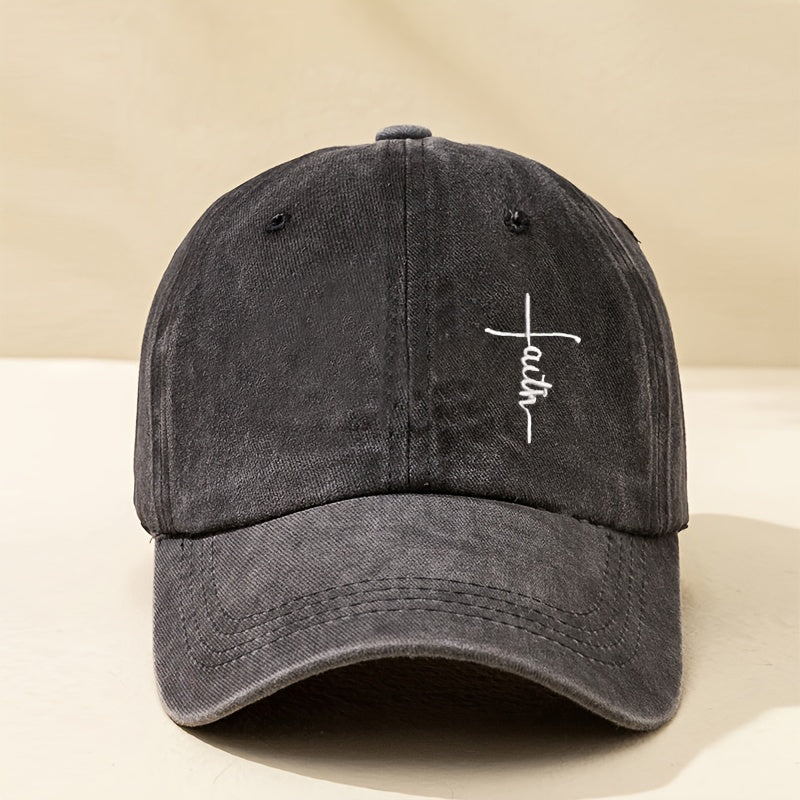 Embroidered Baseball Cap Washed Distressed Unisex Dad Hat Hip Hop Sun Hats For Women Men