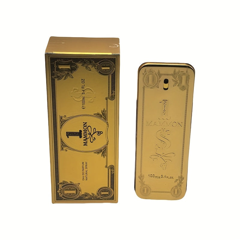 Men's Luxury Long-Lasting Eau de Toilette Spray - Woody Fruity Citrus Scent, Elegant Golden-Accented Design, 3.38oz / 100-150 sprays, Formaldehyde-Free, Ideal Gift for Men - Enhances Charm & Confidence, Sophisticated Scent for Daily & Special Occasions,