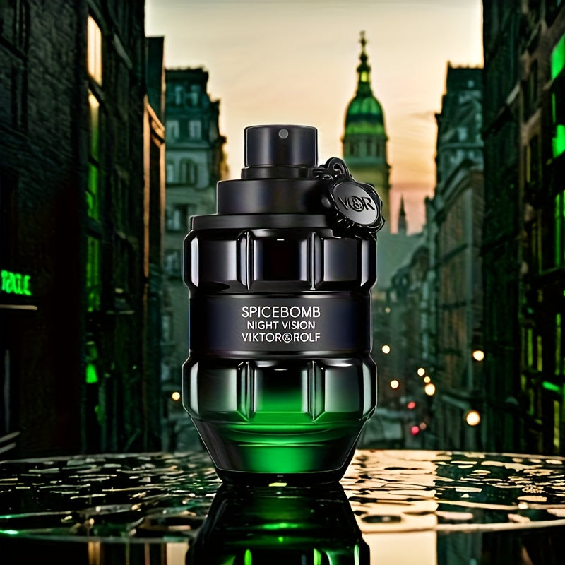Passion Bomb Intense Men'S Eau de Parfum 2025 Edition - 3.04oz Woody Amber Scent, Middle Eastern-Inspired Fragrance with Long-Lasting 10-20% Concentration, Formaldehyde-Free, Fresh Oriental Notes for Professional & Romantic Occasions, Elegant Bottle Desi