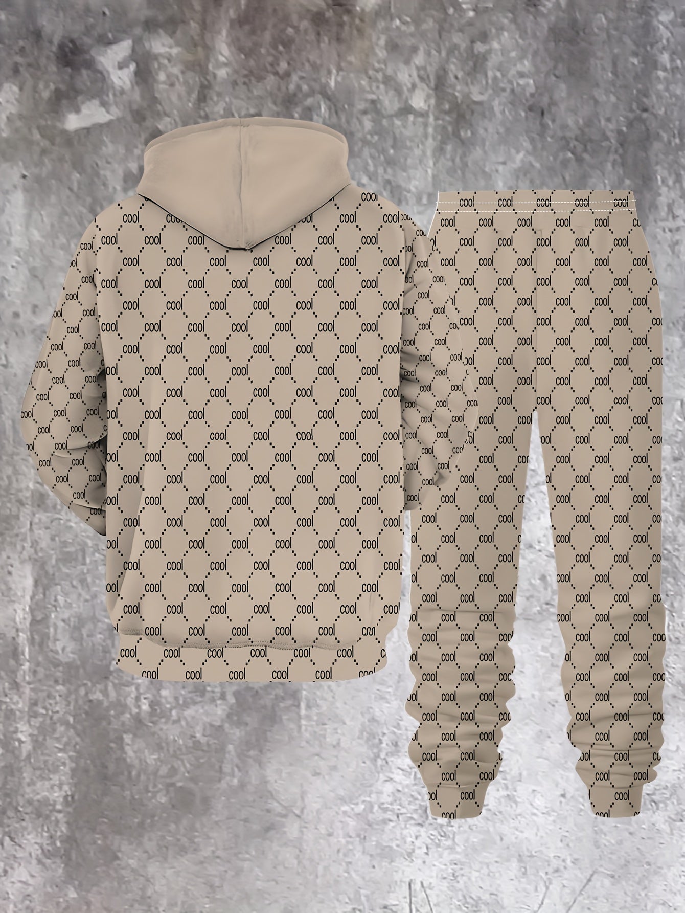 Plaid 2pcs Hoodie Set Autumn/Winter New Men'S Fashion Casual Classic Hooded Sweatshirt with Striped Top and Polyester Pockets for Street Outdoor Sports