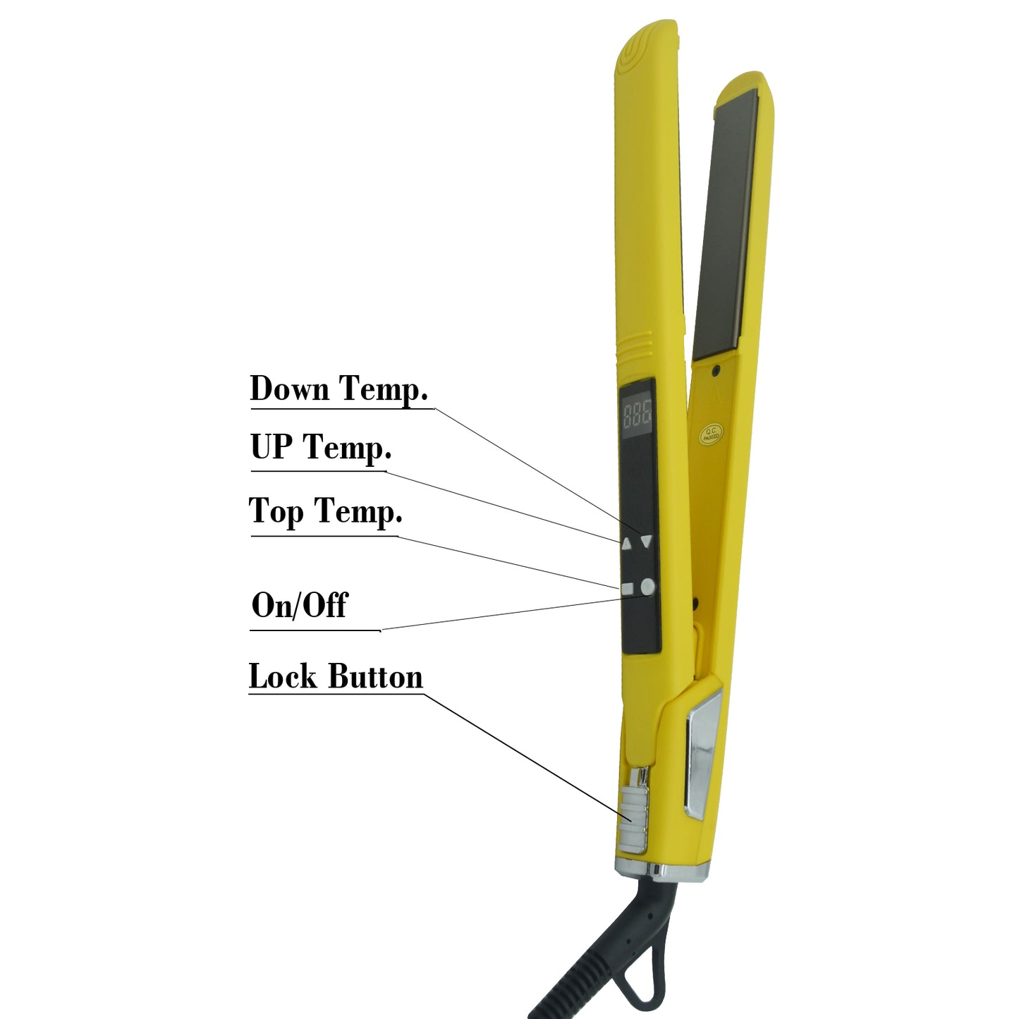 Professional Titanium Hair Straightener with Digital Display - Dual Voltage 110V-220V, 70W High-Power, Ergonomic Design & Adjustable Heat Settings for Men & Women, Hair Styling Tool, Sleek Styling Appliance, Adjustable Heat S