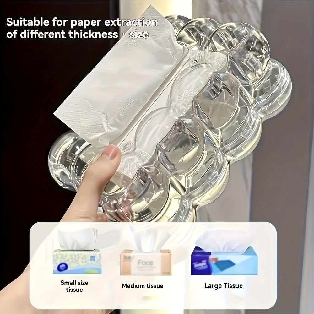 1pc New Acrylic Creative Cloud-Shaped Tissue Box, Stylish Desktop Paper Towel Holder for Home Decor, Suitable for Dining Table, Bedroom, and Desk Use, Tissue Box/holder, Tissue Box Cover
