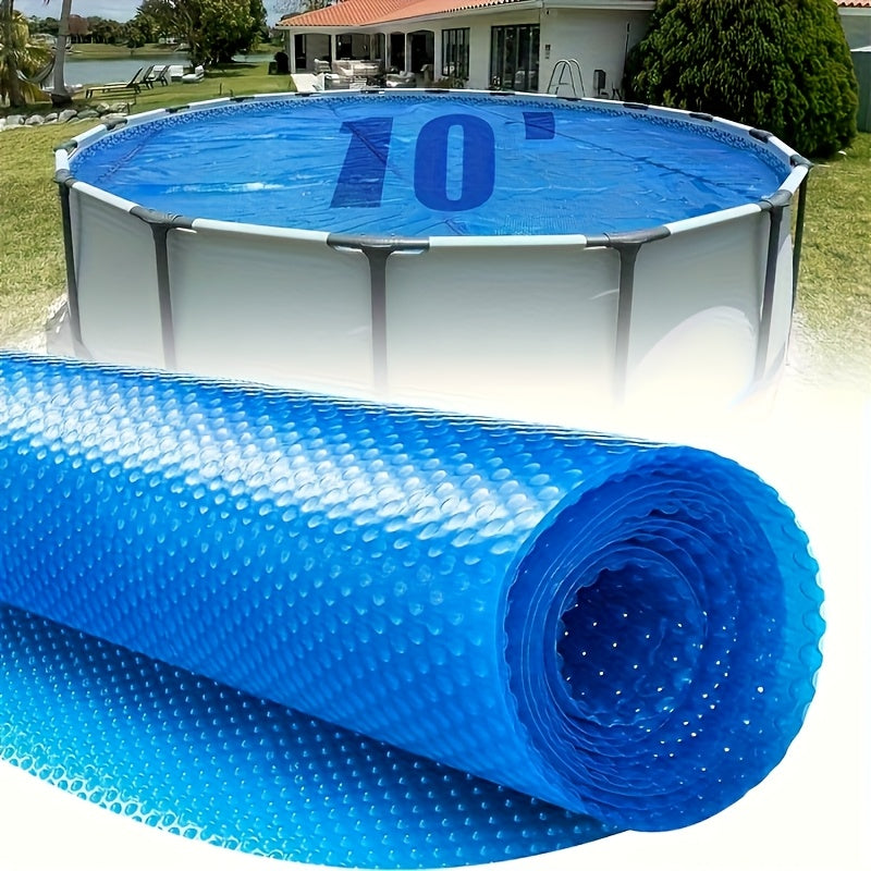 1pc Round/Square Solar Thermal Blanket, Suitable for 3.05/3.66/4.57meter Heavy-Duty Floating Spa and Trimmable Hot Tub Bubble Cover, Ideal for & In-Ground Pool Heating, Blue, Hot Tub Accessories, Pool Temperature Maintenance, Textured Surface Cover, Refl