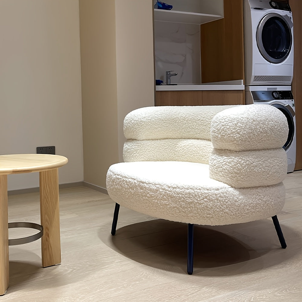 2 Colors Available: Lazy Sofa Chair, Plush Bedside Makeup Chair, Modern Minimalist Living Room Balcony Single Leisure Seat