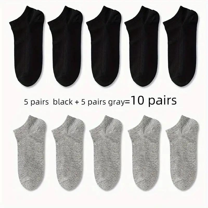 1/5/10/30 Pairs of Socks for Men and Women, Black and White Thin Ankle Socks, No-Wash, Deodorant, Sweat Absorbing, Summer Thin, Foot Bath, Boat Socks, Sweat-Resistant