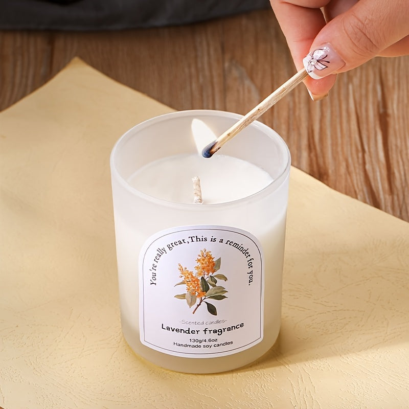 1pc 130g/4.6oz Handmade Soy Wax Scented Candle - 9 Fragrance Options, Oval Elegant Design with Glitter Accents, Long-Lasting 12+ Hour Burn Time, High-Quality Soy Wax & Glass Container for Home Decor, Birthdays, Valentine'S Day & Anniversaries, Anniversar