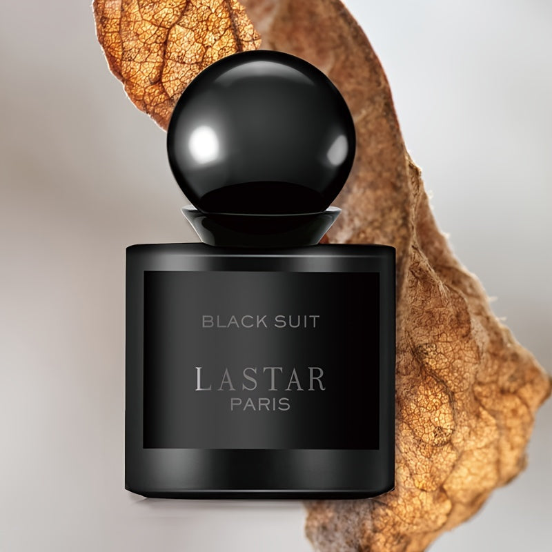 LASTAR Black Suit Paris Pheromone Perfume for Men - Elegant Amber Wood Scent, Natural Freshness, Ideal for Business & Office, Perfect Christmas, Date Night, or Birthday Gift, Enhances Confidence, Formaldehyde-Free, 3.4oz