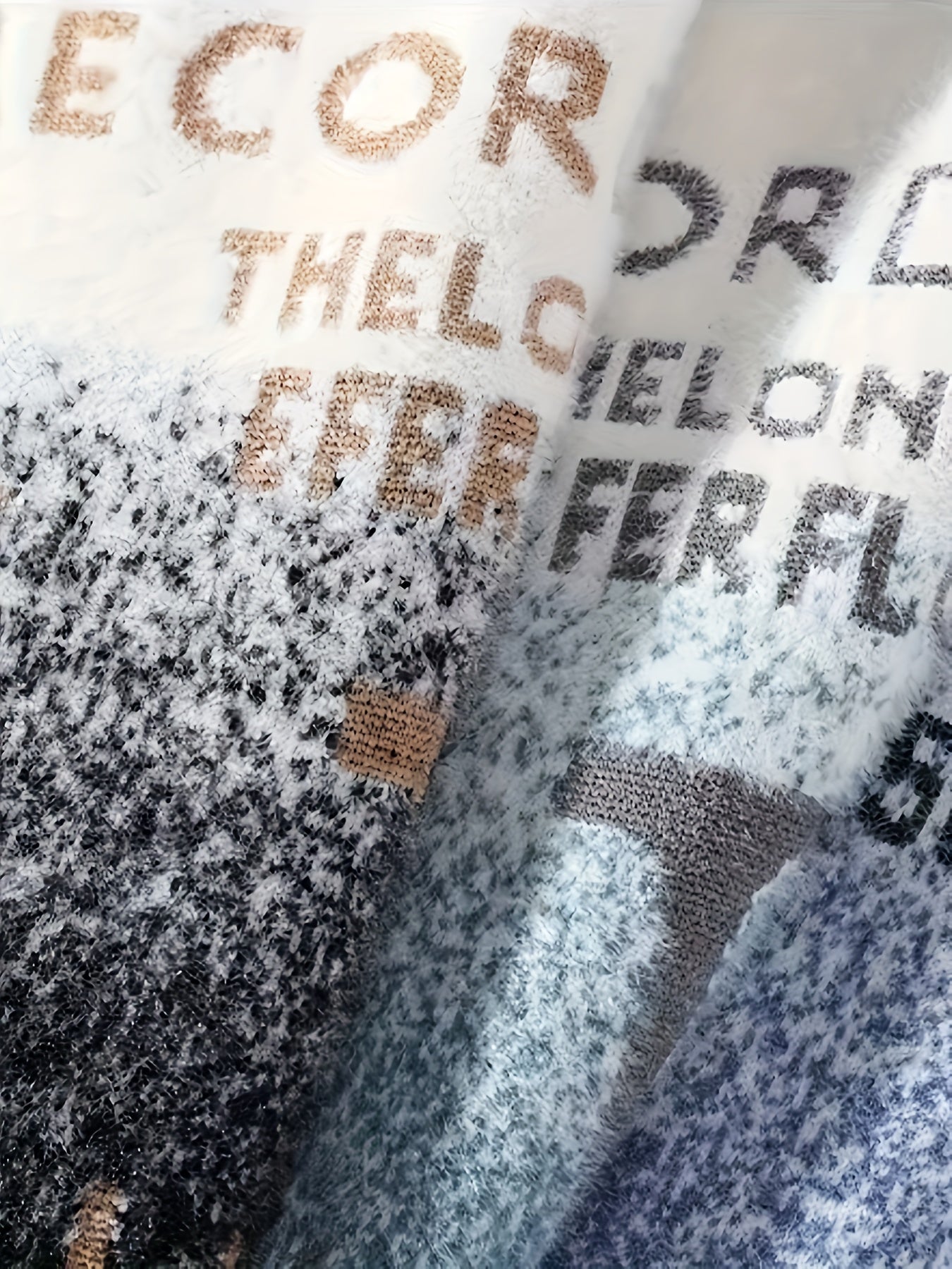 Men'S Cozy Winter Sweater - Soft Fleece-Lined Pullover with Gradient Letter Print, Non-Slip Knit Top for Casual Outings & Casual Attire, Sweater Vest, Thick