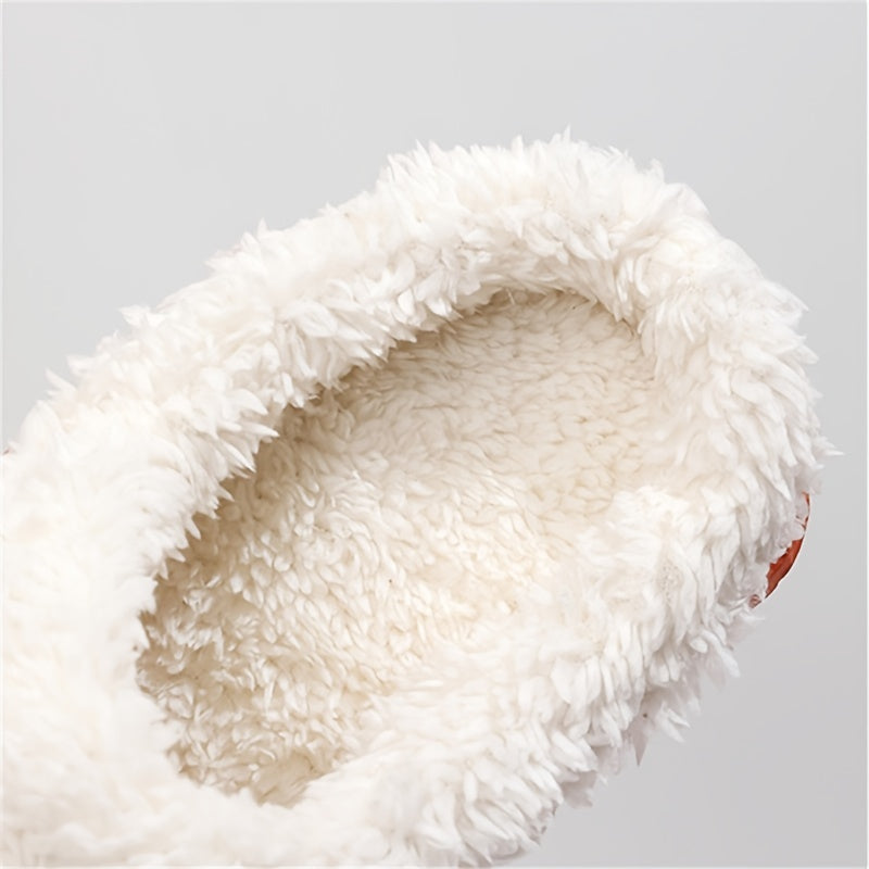 Women's Fleece Lined Bubble Slides, Non-Slip Soft Sole Warm Slippers