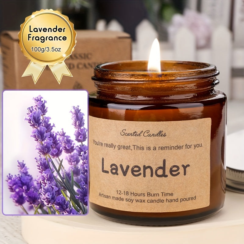 1pc 3.5oz lavender Scented Candles, aromatherapy Glass Jar Candles, Home Decor, Room Decor, weddings Decor, to my mother, to my friends, to myself as a gift