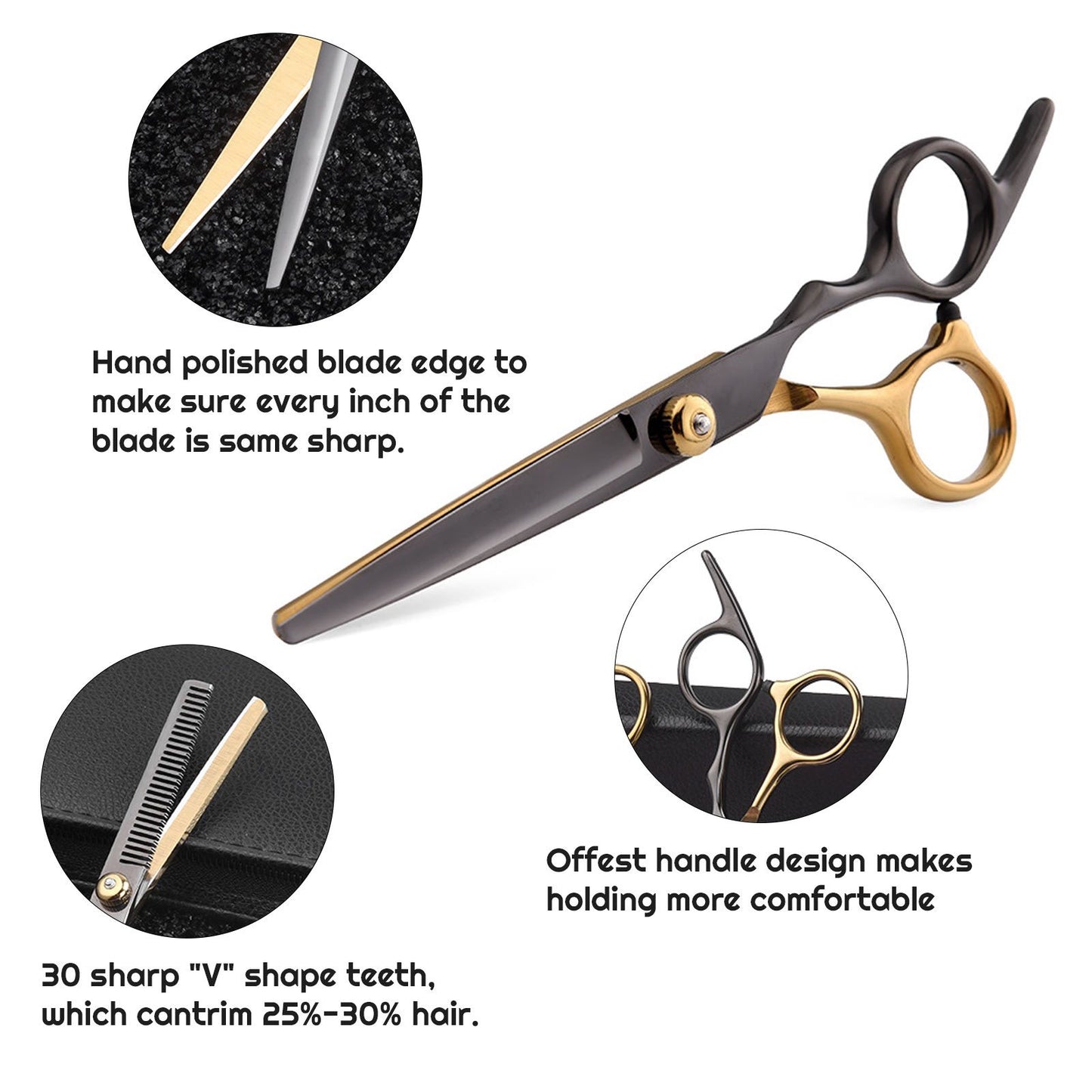 8 PCS Hair Cutting Scissors Kit, Professional Barber Shears Set With Hair Scissors Thinning Shears, Haircutting Sheers Hair Cut Blending Salon Scissor For Men Women Pet