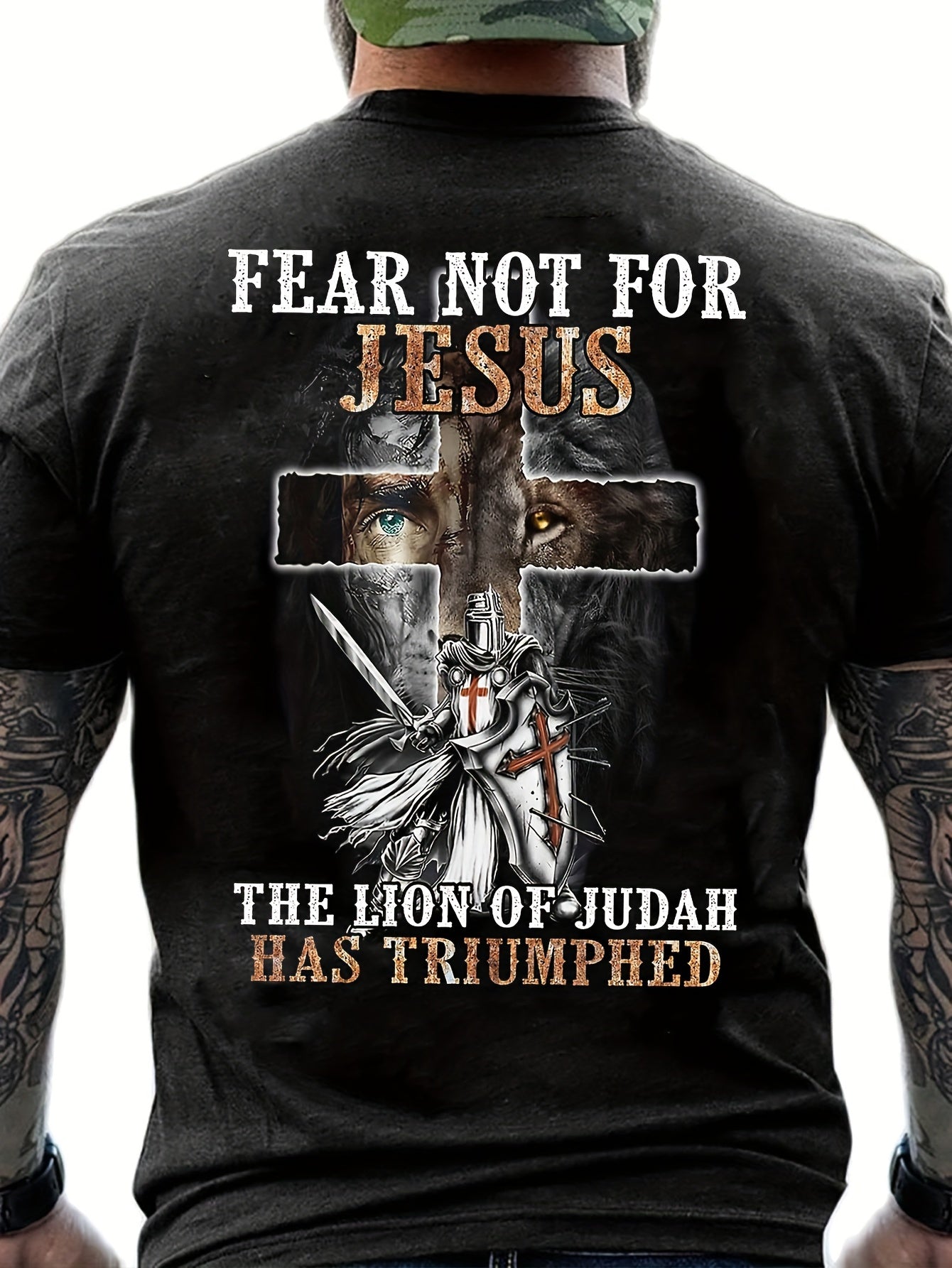 'Until I Said Amen' God Jesus Print T Shirt, Tees For Men, Casual Short Sleeve Tshirt For Summer Spring Fall, Tops As Gifts