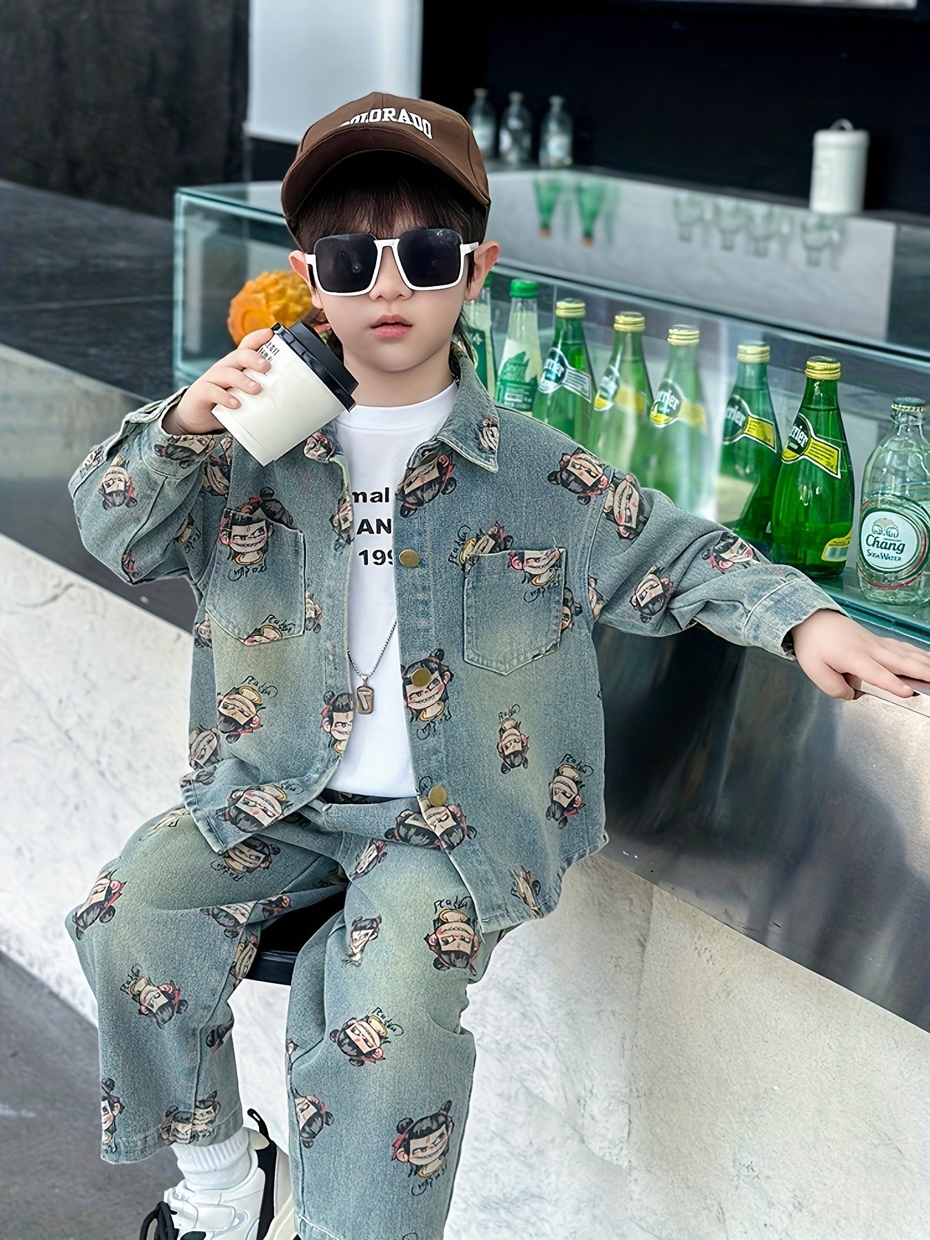 Boys and Girls Denim Jacket Spring/Autumn 2025 New Style Trendy Tops for Kids Fashionable Western Outfit, Perfect for Outdoor