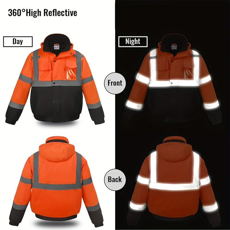 High-Visibility Reflective Safety Jackets - ANSI/ISEA Certified for Unisex Use - All-Weather Protection, Ensuring Your Safety Day and Night - Perfect for Men and Women!