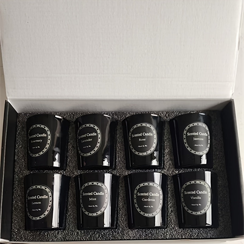 8-Pack Scented Candle Set, Rosemary, Rose, Lavender, Jasmine, Gardenia, Vanilla, Lemon, Mint, 8 Fragrances, Christmas Candles, Halloween Candles, Valentine's Day Candles, Holiday Candle Set, Mother's Day Candles