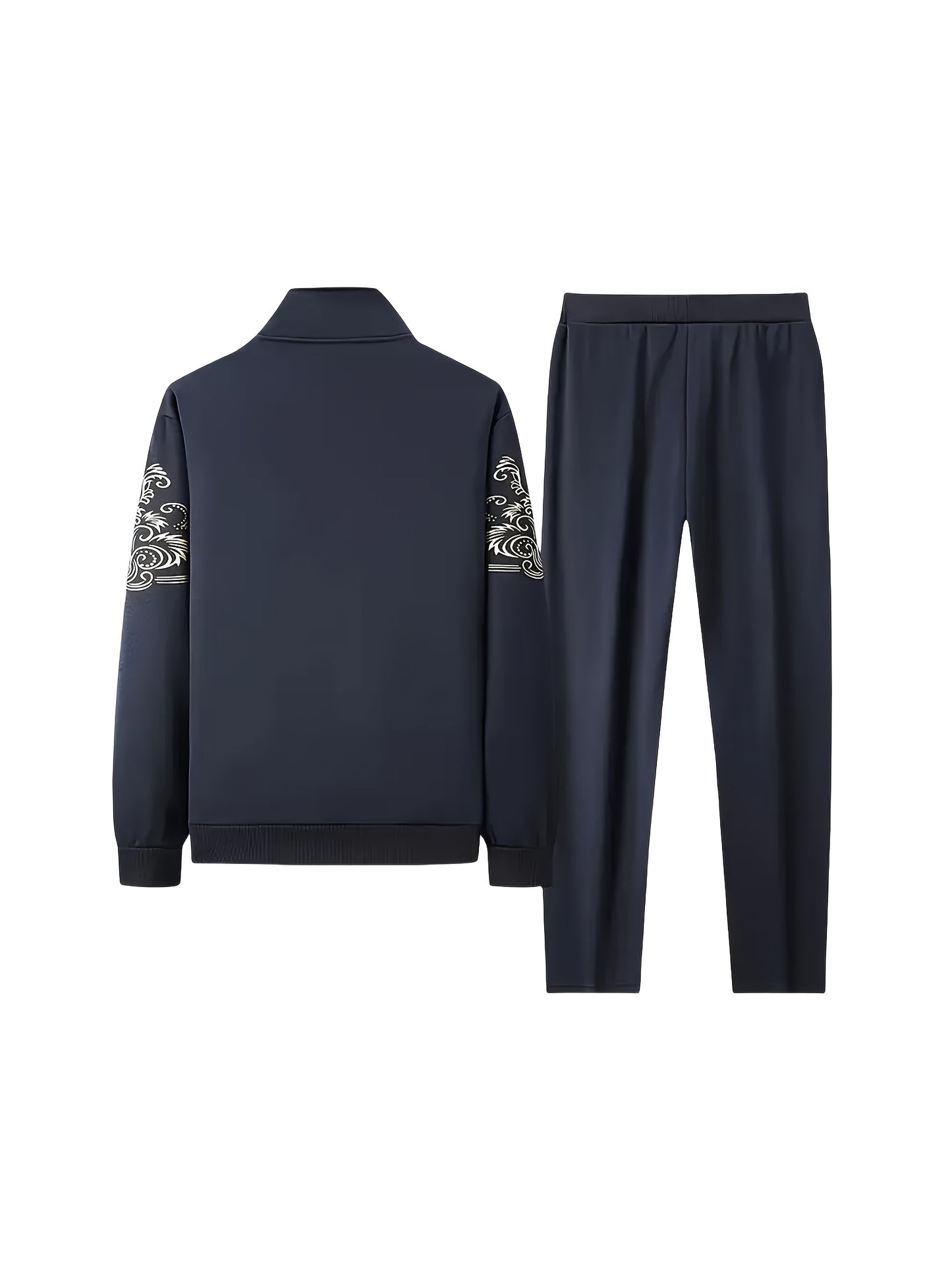 Spring and Autumn Style Men's Zip-Up Cardigan Sportswear Set