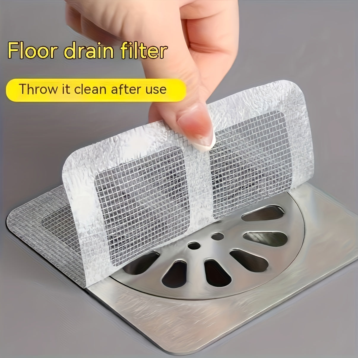 30pcs Shower Drain Hair Catcher Stickers - Adhesive Bath, Sink, Tub Drain Covers - No Tools Needed, Easy Application - Clog Prevention, Bathroom Cleaning - Compatible with Shower, Bathtub, Floor Drain - (30 Count), Flexible Mesh Design, Plastic Construct